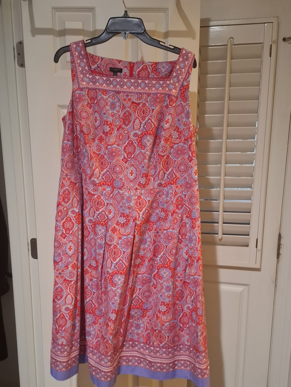 Talbots Sleeveless Paisley Midi Dress in Pink and Lavender